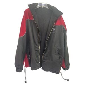 Santco Oregon Coast Aquarium‎ Reversible Jacket Mens XL Black Red Shark Good
